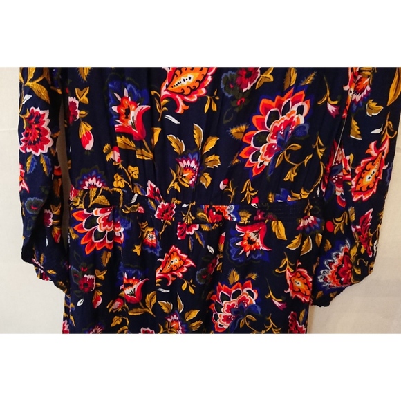 Royal Blue Long Sleeve Old Navy Floral Dress - Picture 4 of 8